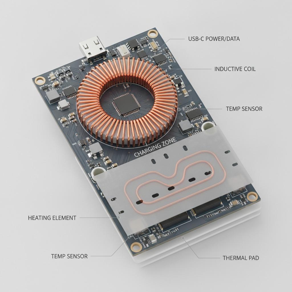 Wireless Charger Coil PCBA: USB-C Modules for Heating and Charging